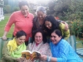 ladies from both sides of the border enjoying my book in the club gdn (1)